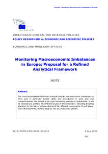 Bruegel - Monitoring Macroeconomic Imbalances in Europe  DIRECTORATE GENERAL FOR INTERNAL POLICIES POLICY DEPARTMENT A: ECONOMIC AND SCIENTIFIC POLICIES  ECONOMIC AND MONETARY AFFAIRS