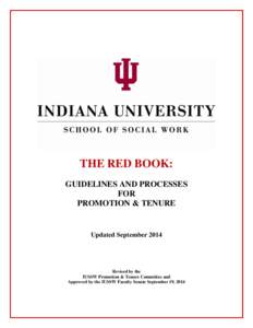 THE RED BOOK: GUIDELINES AND PROCESSES FOR PROMOTION & TENURE  Updated September 2014