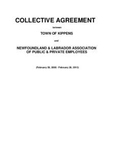 COLLECTIVE AGREEMENT between TOWN OF KIPPENS and