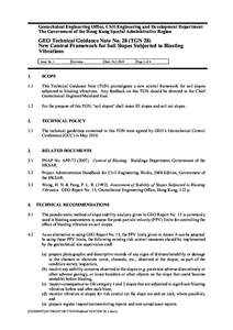 Geotechnical Engineering Office, Civil Engineering and Development Department The Government of the Hong Kong Special Administrative Region GEO Technical Guidance Note No. 28 (TGN 28) New Control Framework for Soil Slope