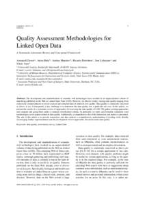1  Undefined–5 IOS Press  Quality Assessment Methodologies for