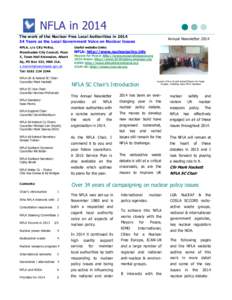 NFLA in 2014 The work of the Nuclear Free Local Authorities inYears as the Local Government Voice on Nuclear Issues Annual Newsletter 2014