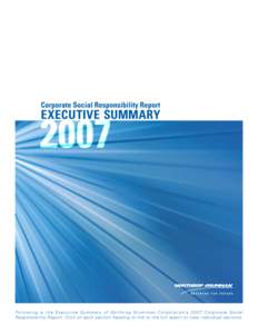 Corporate Social Responsibility Report  EXECUTIVE SUMMARY 2007