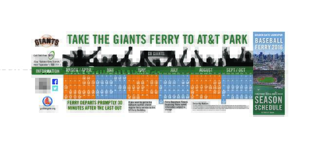 TAKE THE GIANTS FERRY TO AT&T PARK  TM GOLDEN GATE LARKSPUR