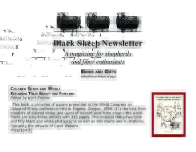 Black Sheep Newsletter A magazine for shepherds and fiber enthusiasts BOOKS  AND GIFTS