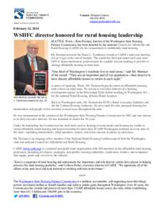 WSHFC director honored for rural housing leadership