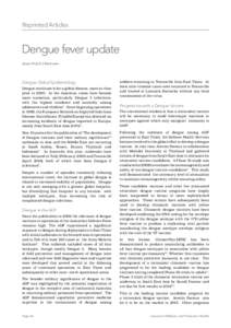 Reprinted Articles  Dengue fever update Assoc Prof S J Kitchener  Dengue Global Epidemiology
