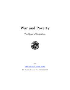 War and Poverty The Brood of Capitalism[removed]NEW YORK LABOR NEWS