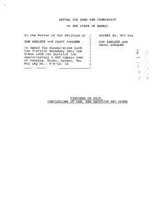 BEFORE THE LAND USE COMMISSION OF THE STATE OF HAWAII In the Matter of the Petition of DON KARLEEN and PEGGY KARLEEN To Amend the Conservation Land Use District Boundary into the