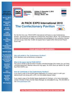 PRODUCED BY:  PACK EXPO International 2010 Highlights Oct 31– Nov 3