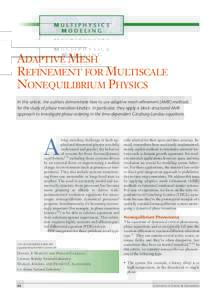 MULTIPHYSICS MODELING ADAPTIVE MESH REFINEMENT FOR MULTISCALE NONEQUILIBRIUM PHYSICS
