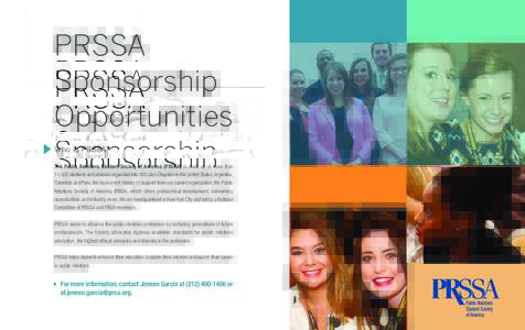 PRSSA Sponsorship Opportunities ▲  Who Is PRSSA?