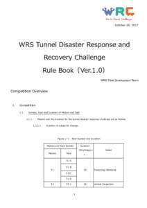 October 24, 2017  WRS Tunnel Disaster Response and Recovery Challenge Rule Book（Ver.1.0） WRS Task Development Team