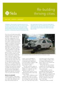 Re-building thriving cities May 2009 Sweden – Zimbabwe Over the years Sweden has provided substantial support to local councils in