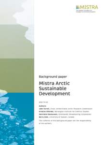 Background paper  Mistra Arctic Sustainable Development