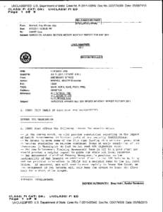 UNCLASSIFIED U.S. Department of State Case No. FDoc No. C05174309 Date: CLASSI FI CATI ON = Page I ofi9 UNCLASSI FI ED