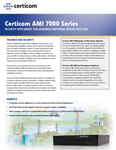 Certicom AMI 7000 Series  Security Appliances for Advanced Metering Infrastructure The Need for Security
