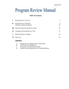AugustTable of Contents I.  Program Review Overview