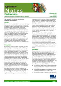 Earthworms  September 2002 Farm Diversification Information Service, Bendigo