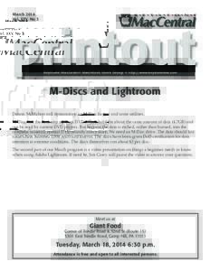 March 2014 Vol. XXV, No 3 printout Keystone MacCentral Macintosh Users Group ❖ http://www.keystonemac.com