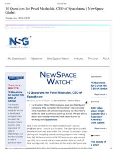Evernote Web 10 Questions for Pavel Machalek, CEO of Spaceknow | NewSpace Global