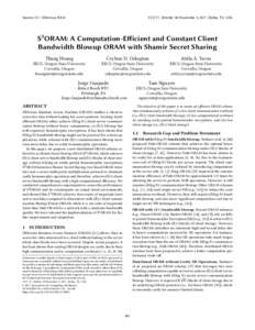 S3ORAM: A Computation-Efficient and Constant Client Bandwidth Blowup ORAM with Shamir Secret Sharing