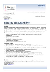 Job offer  itrust consulting s.à r.l. N. réf : ANN_H007_SECURITY_CONSULTANT_V1.1_EN