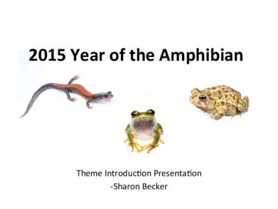 2015	
  Year	
  of	
  the	
  Amphibian	
    Theme	
  Introduc.on	
  Presenta.on	
   -­‐Sharon	
  Becker	
    What	
  happens	
  when	
  a	
  frog	
  parks	
  in	
  a	
  