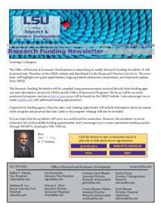 LSU Research - The Constant Pursuit of Discovery  Research Funding Newsletter Thursday, May 28, 2015 image courtesy Nevit Dilmen