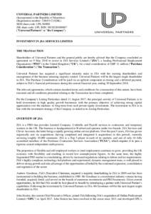 UPL- Investment of JSA Services Limited - Announcement ExecutionDOCX