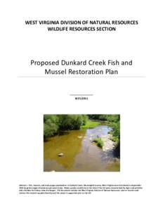 Proposed Dunkard Creek Fish and Mussel Restoration Plan