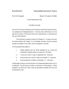 Econ303[removed]Intermediate Economic Theory Prof. D.E Campbell