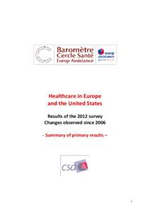 2012 CSA-Europ Assistance Health Barometer - Synthesis