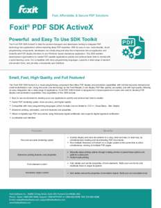 Foxit PDF SDK ActiveX Datasheet