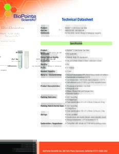 Technical Datasheet Product: Part No: Comments:  BioStor™ 2.0ml Screw Cap Vials