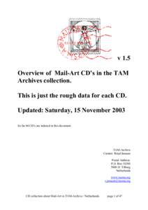 Microsoft Word - Overview of  Mail Art CD's v1.6.doc