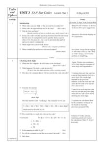 Mathematics Enhancement Programme  Codes and Ciphers