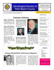 Celebrating 51 years of service to our patrons Genealogical Society of Palm Beach County If you are not yet a member, please consider joining by clicking