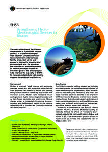 SHSB 	 Strengthening Hydro	 Meteorological Services for 	 	Bhutan 