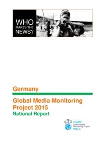 Germany Global Media Monitoring Project 2015 National Report  Acknowledgements