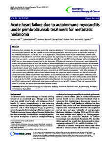 Acute heart failure due to autoimmune myocarditis under pembrolizumab treatment for metastatic melanoma