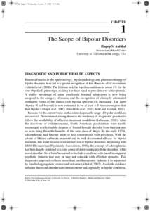c01.fm Page 1 Wednesday, October 19, 2005 9:13 AM  CHAPTER 1 The Scope of Bipolar Disorders