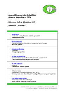 Cooperative banking / Crdit Agricole / Ren Carron / Cooperatives / CICA / Ibero-America