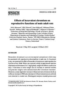 Effects of hexavalent chromium on reproductive functions of male adult rats