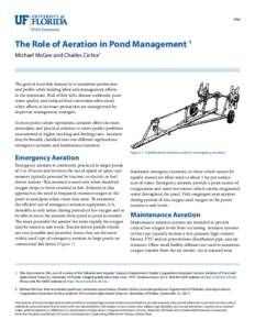 FA6  The Role of Aeration in Pond Management 1 Michael McGee and Charles Cichra2  The goal of most fish farmers is to maximize production