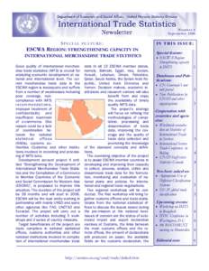 Number 6 September 2006 S P E C IA L FEATURE:  ESCWA REGION: STRENGTHENING CAPACITY IN