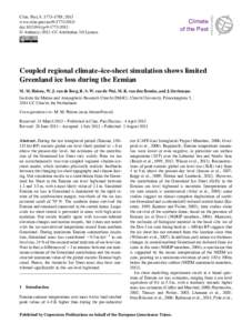 cess  Climate of the Past  Open Access