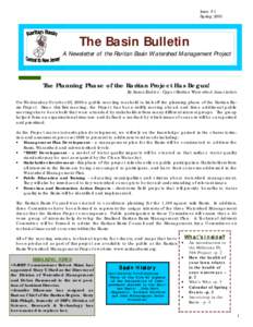 Issue #1 Spring 2001 The Basin Bulletin A Newsletter of the Raritan Basin Watershed Management Project
