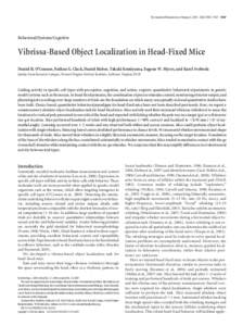 The Journal of Neuroscience, February 3, 2010 • 30(5):1947–1967 • 1947  Behavioral/Systems/Cognitive Vibrissa-Based Object Localization in Head-Fixed Mice Daniel H. O’Connor, Nathan G. Clack, Daniel Huber, Takaki