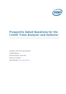 Frequently Asked Questions for Intel(R) Trace Analyzer and Collector